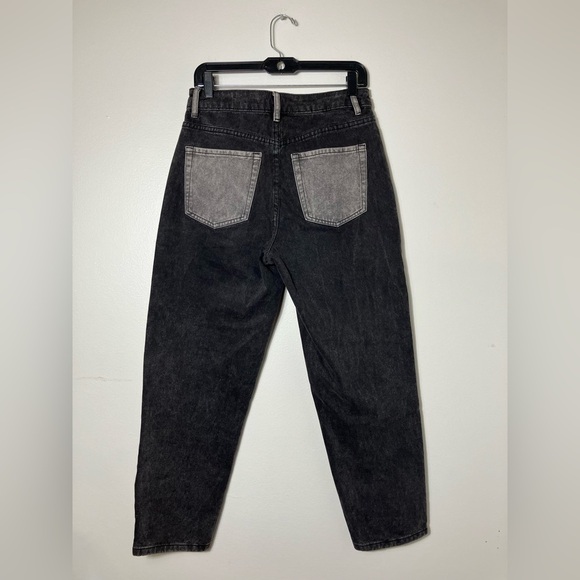 Angle Kiss Mom Jeans Sz 7/28 Black‎ Patchwork Staight Leg Casual Comfort - Picture 3 of 7